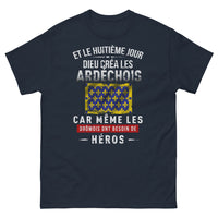 Thumbnail for T-shirt Ardéchois marine - Le huitième jour Dieu créa les Ardéchois