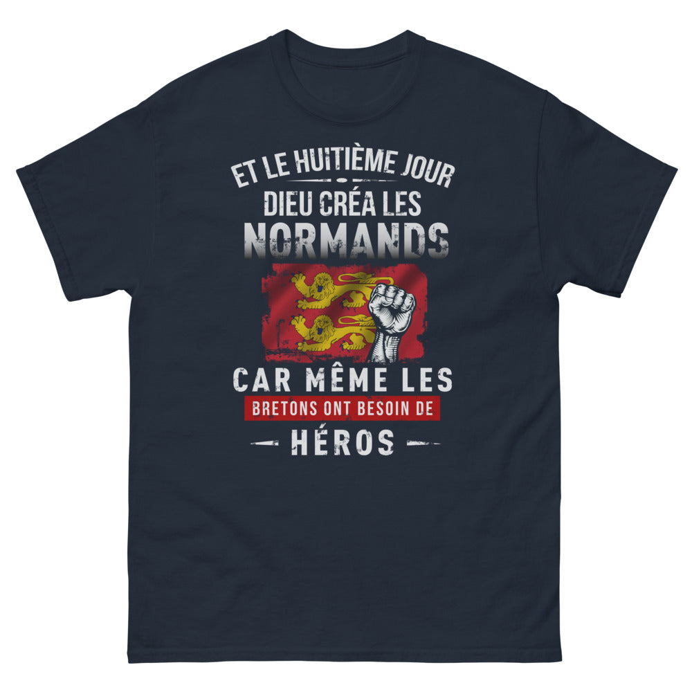 T-shirt Normandie marine - Le huitième jour, Dieu créa les Normands
