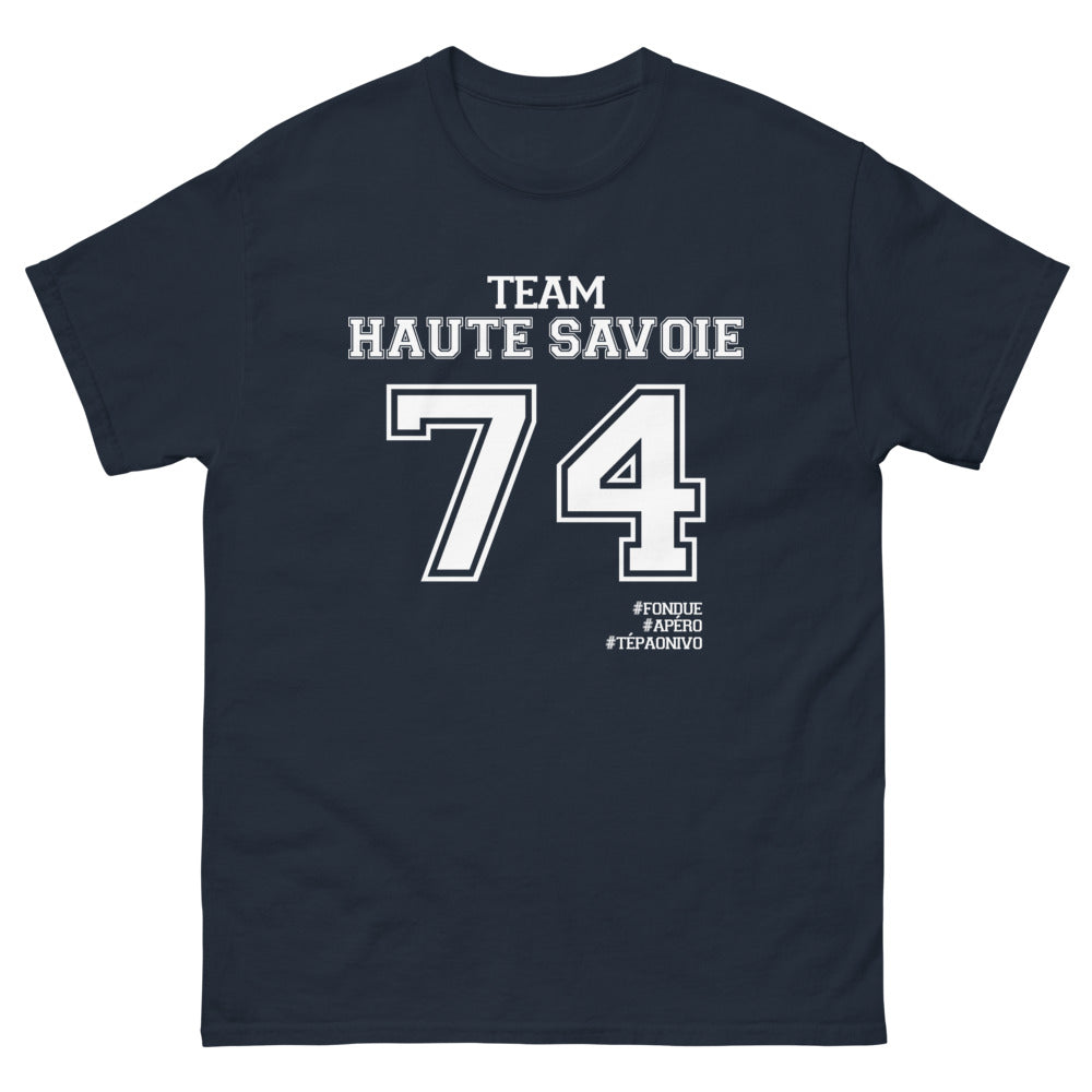 T-shirt Haute-Savoie 74 marine - Fondue & Apéro humoristique