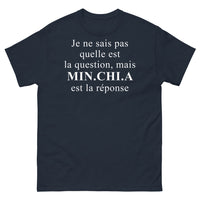Thumbnail for T-shirt Mystère Min Chi A Réponse marine - texte amusant