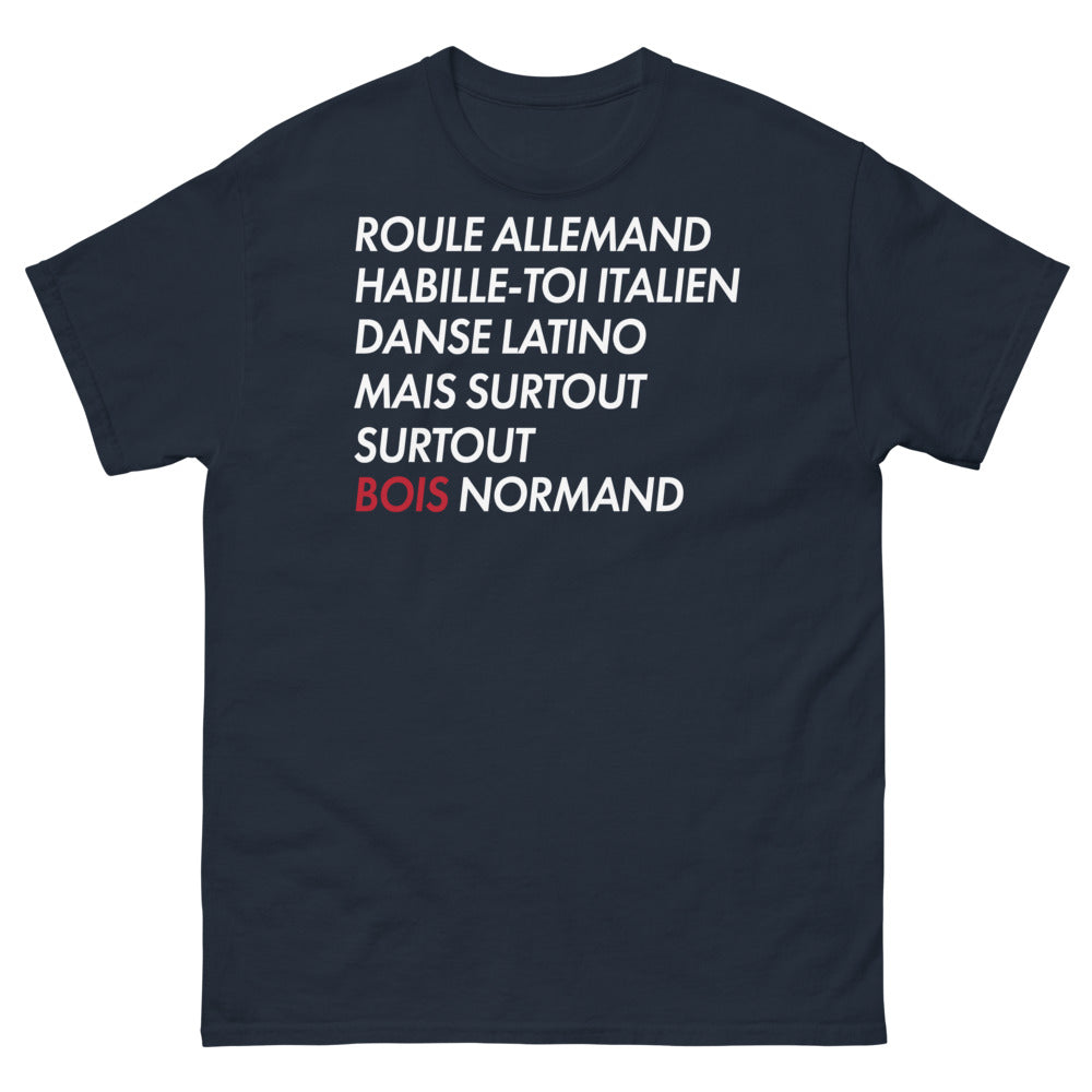 T-shirt Normand marine - Roulez Allemand, Buvez Normand !