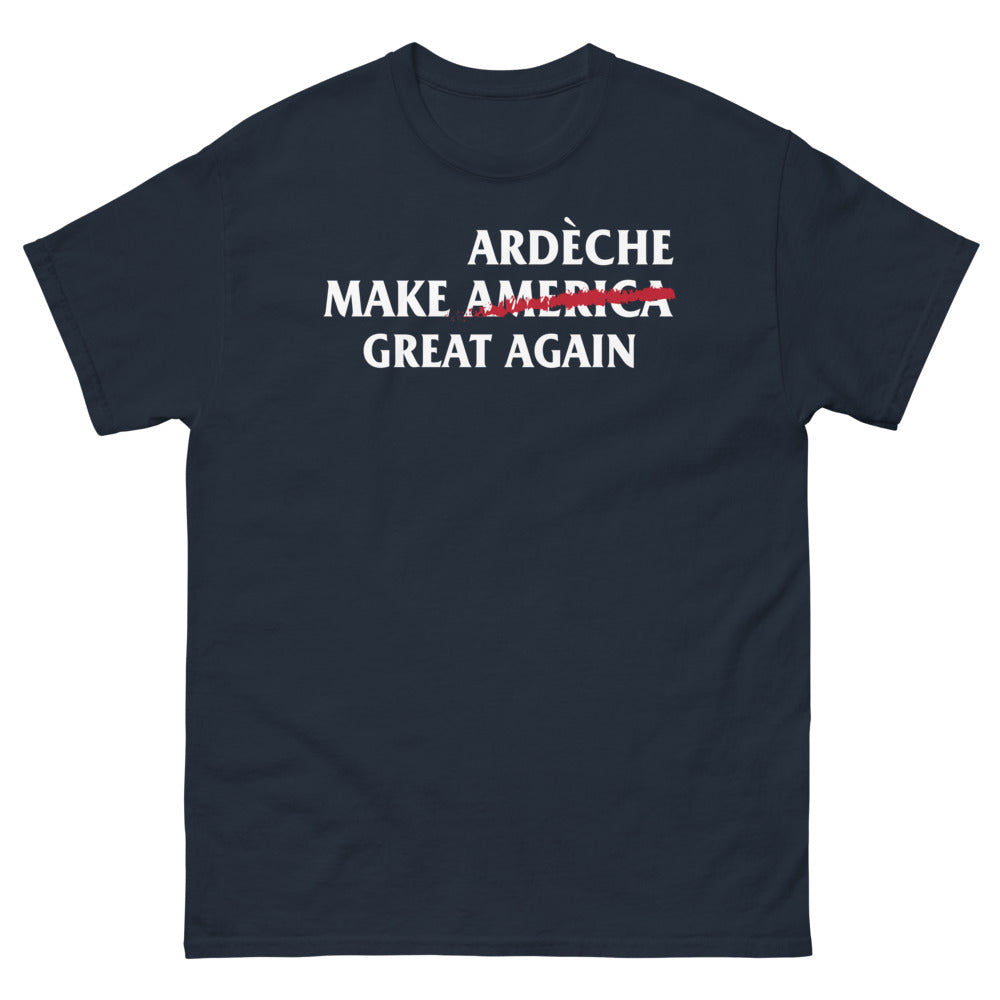 T-shirt Ardèche noir dos - Make America Great Again