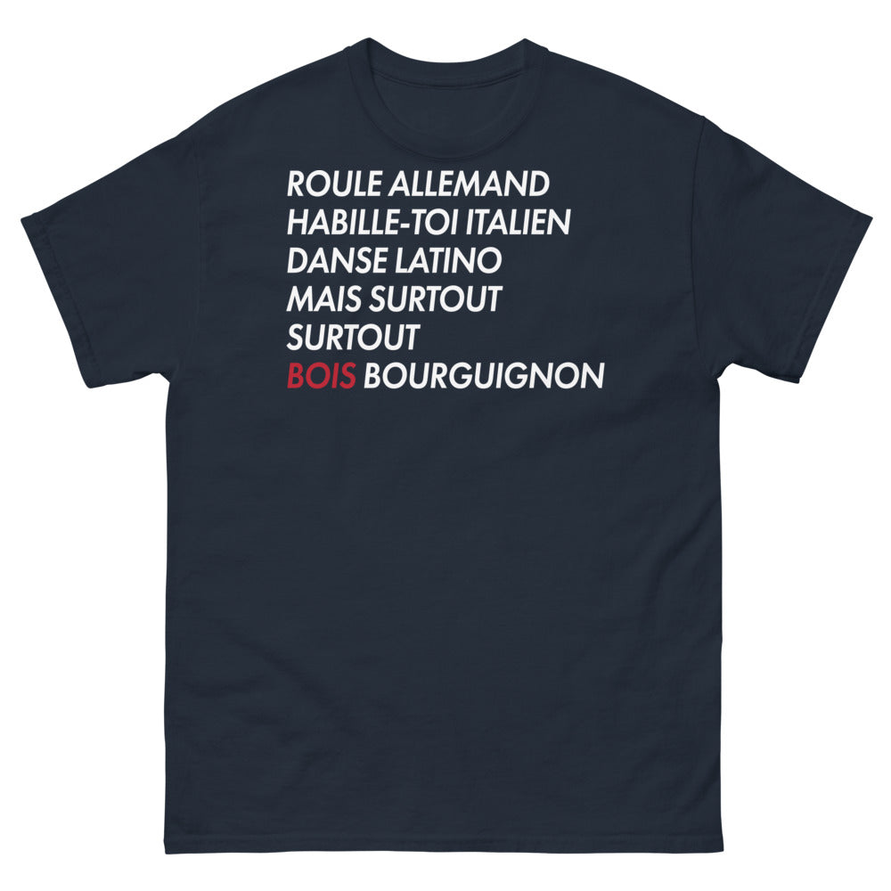T-shirt Bourgogne marine - Roulez allemand, habillez-vous italien