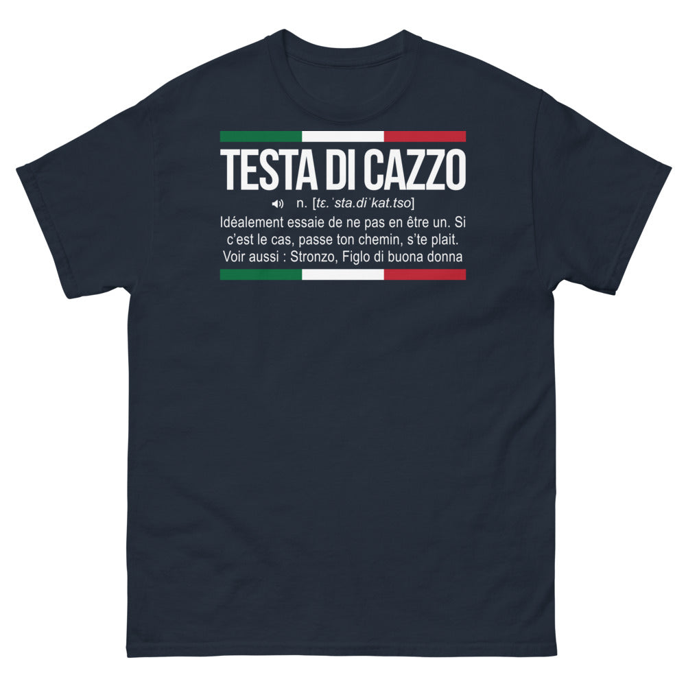 T-shirt Italie marine - Testa di Cazzo, humour piquant