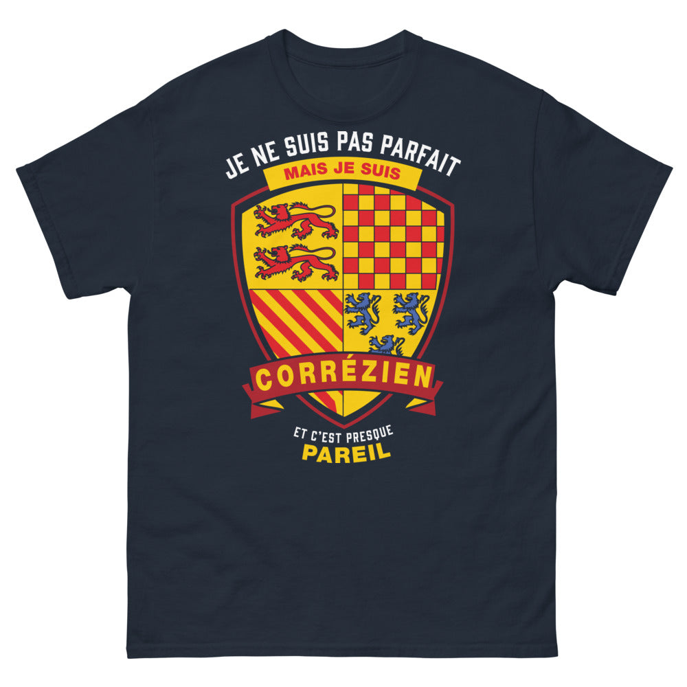 T-shirt Corrèze marine - Je ne suis pas parfait, mais je suis Corrézien
