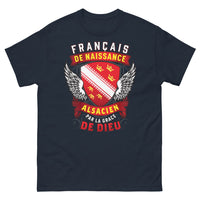 Thumbnail for T-shirt Alsacien marine - Français de naissance, Alsacien par la grâce de Dieu