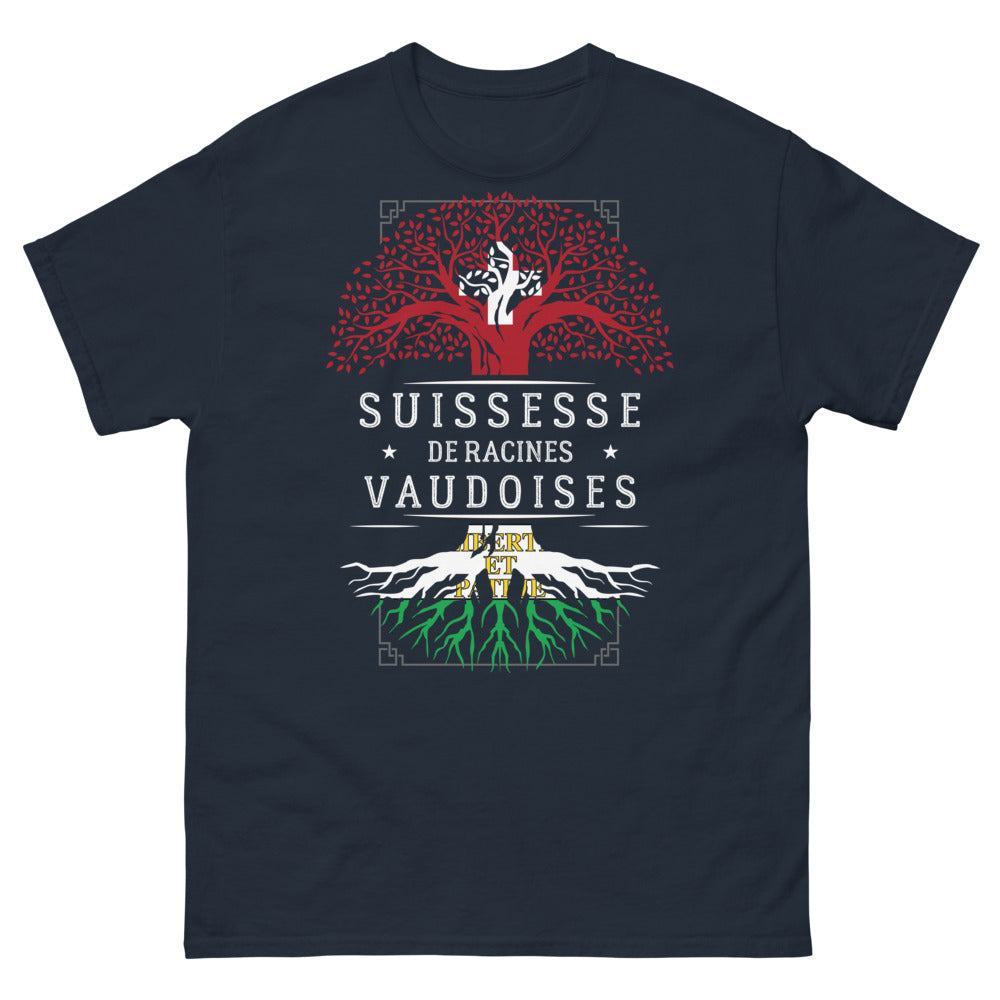 T-shirt Vaud marine - Liberté et Patrie avec humour
