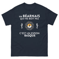 Thumbnail for T-shirt Béarn marine - Un Béarnais qui ne boit pas, c’est un espion Basque