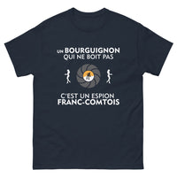 Thumbnail for T-shirt Bourgogne marine - Un Bourguignon qui ne boit pas, c'est un espion franc-comtois !