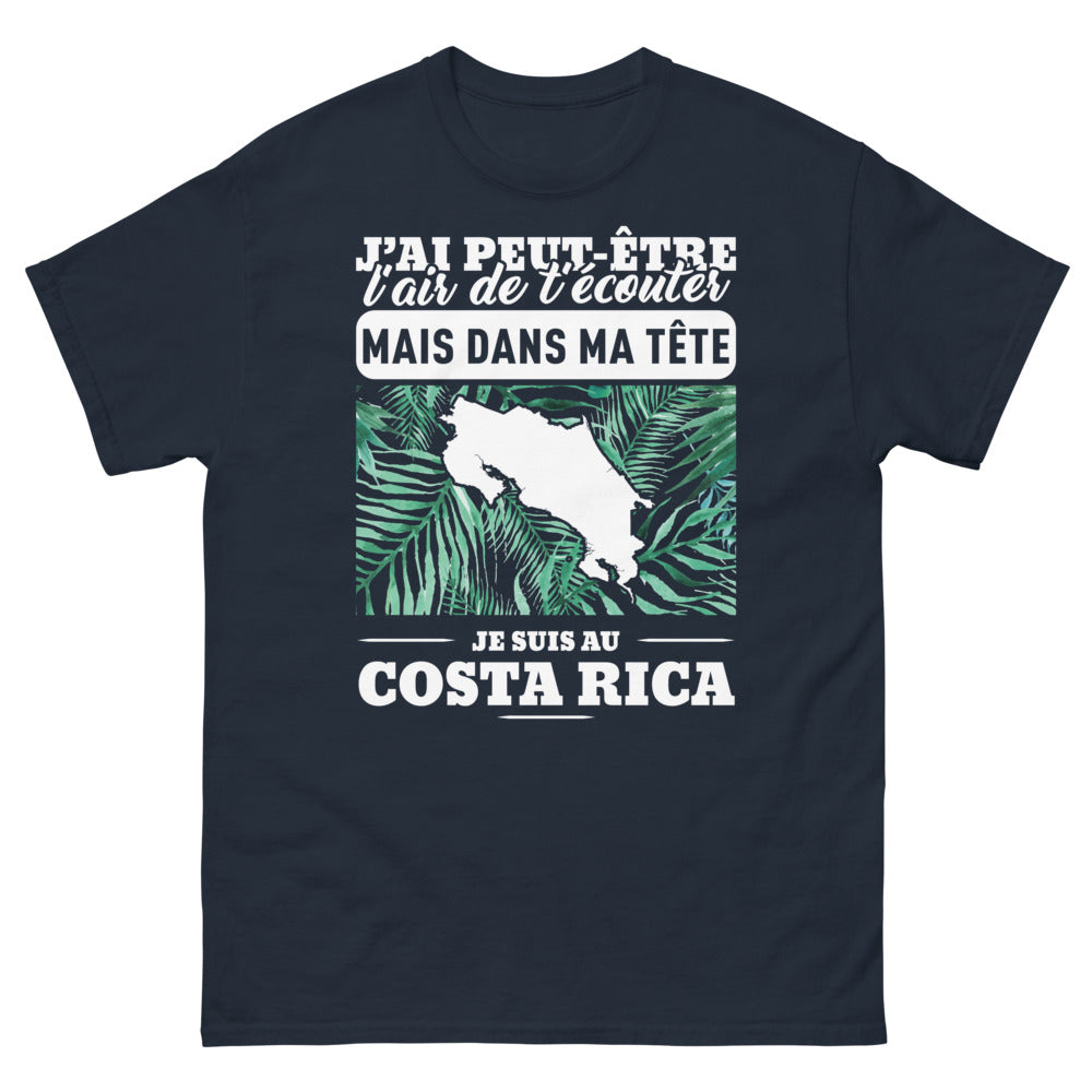 T-shirt Costa Rica marine - J'ai peut-être l'air de t'écouter