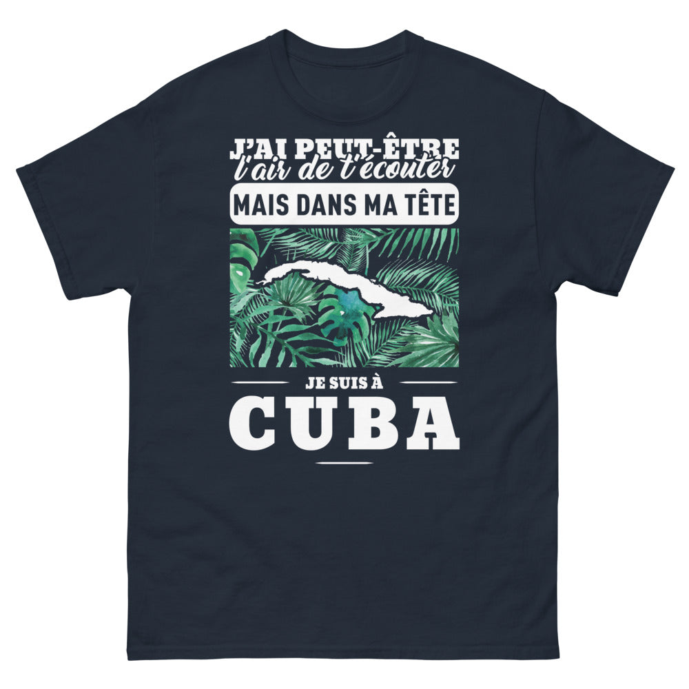 T-shirt Cuba marine - J'ai Peut-être l'Air de T'écouter