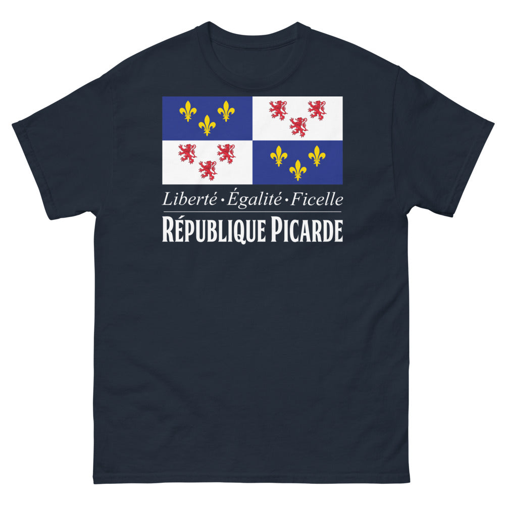 T-shirt Picardie marine - Liberté, Égalité, Ficelle