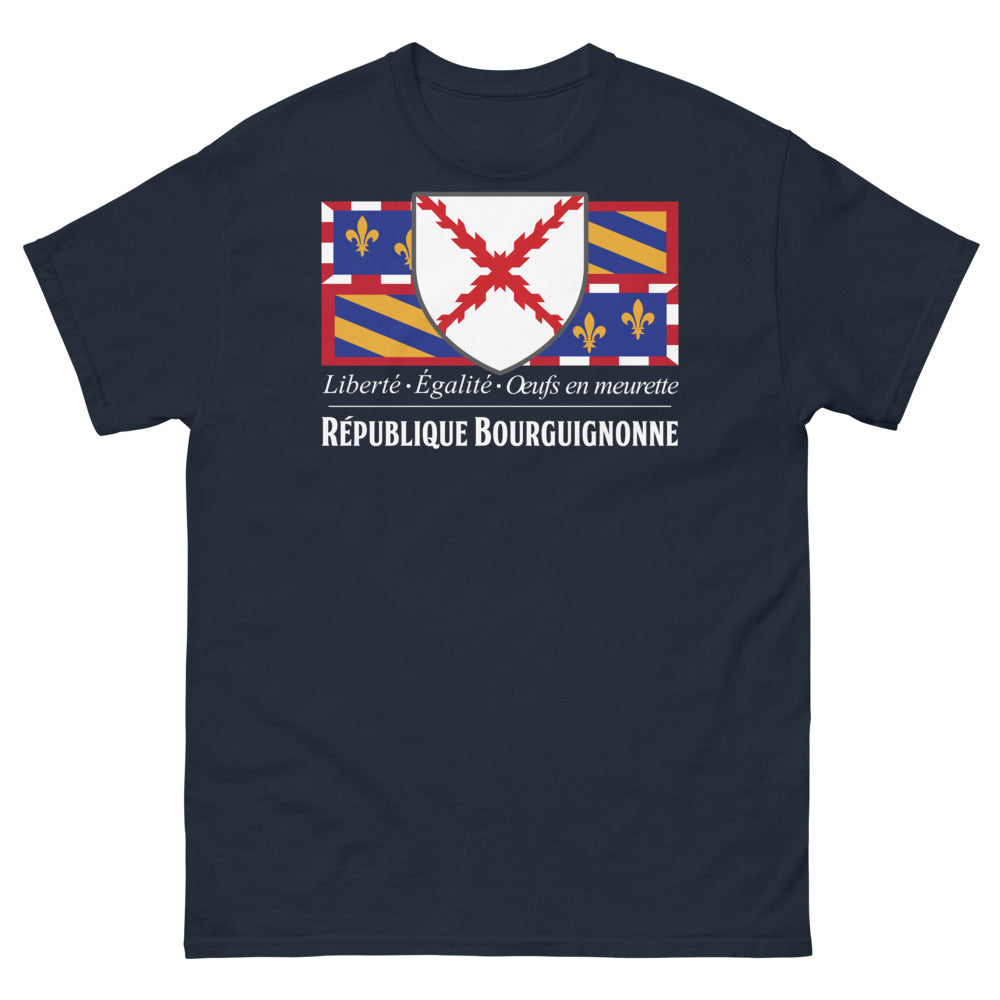 T-shirt Bourgogne marine - Liberté, Égalité, Œufs en Meurette