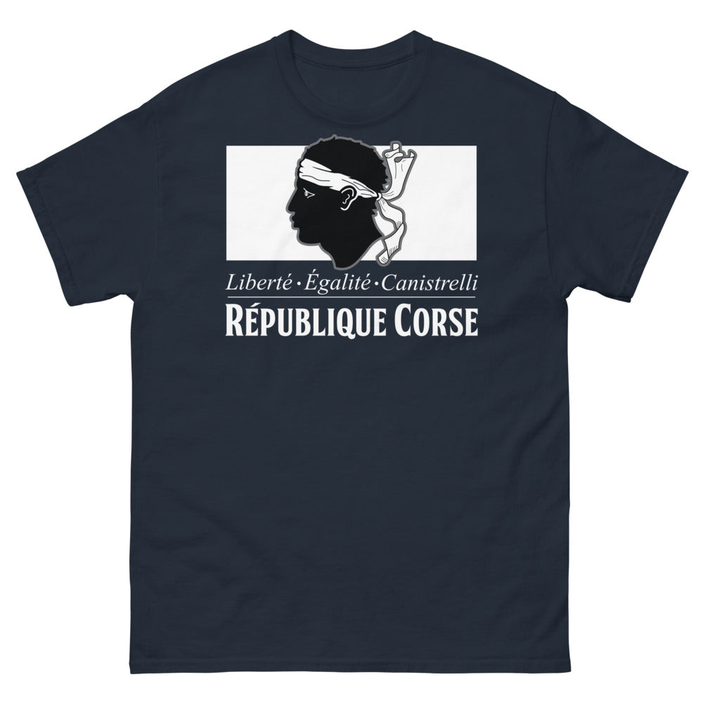 T-shirt Corse marine - Liberté, Égalité, Canistrelli