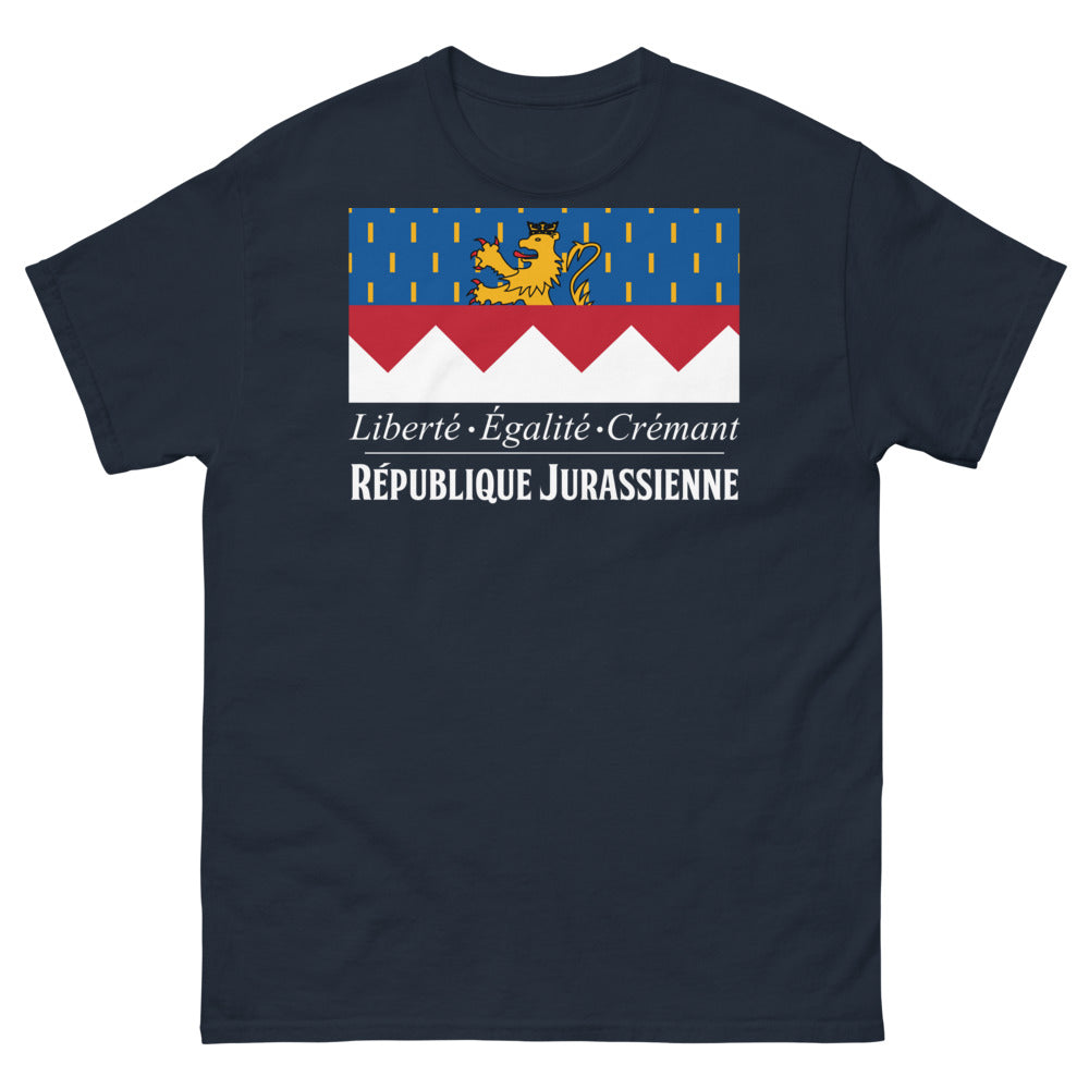 T-shirt République Jurassienne marine - Liberté Égalité Crémant