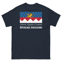 Thumbnail for T-shirt République Jurassienne marine - Liberté Égalité Crémant