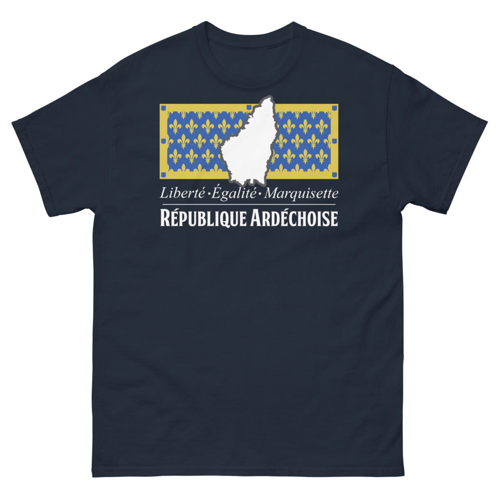 T-shirt Ardèche marine - Liberté, Égalité, Marquisette