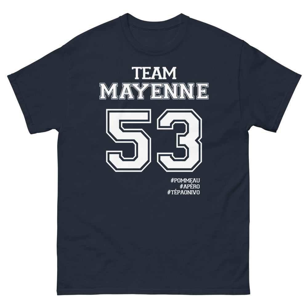 T-shirt Mayenne marine - Team Pommeau avec humour
