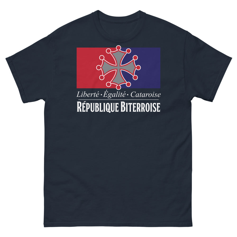 T-shirt Biterrois marine - Liberté, Égalité, Catoise
