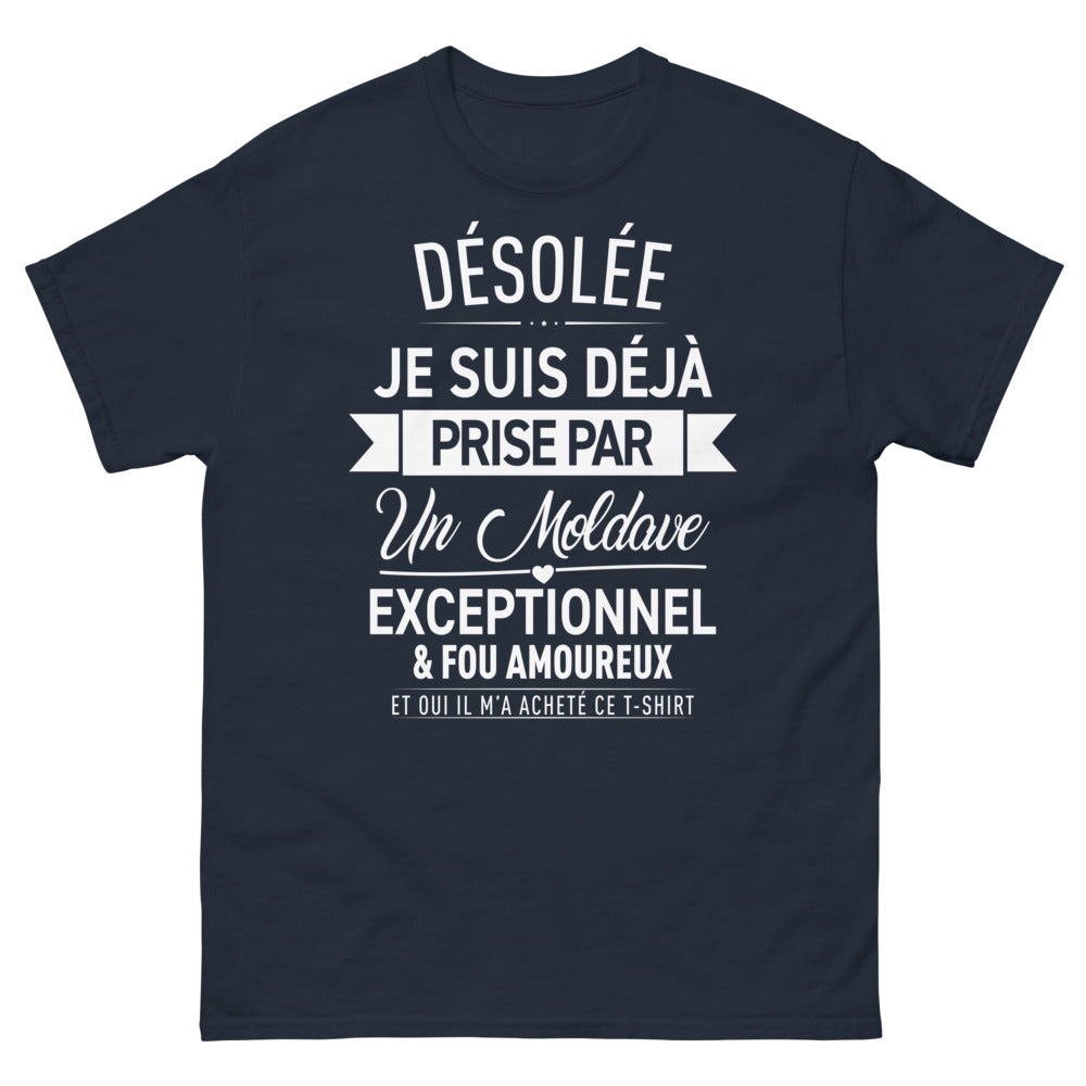 T-shirt Moldave marine - Désolée, je suis déjà prise