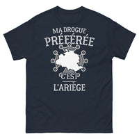 Thumbnail for T-shirt Ariège marine - Ma drogue préférée, c'est l'Ariège