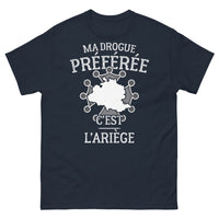 Thumbnail for T-shirt Ariège marine - Ma drogue préférée, c'est l'Ariège