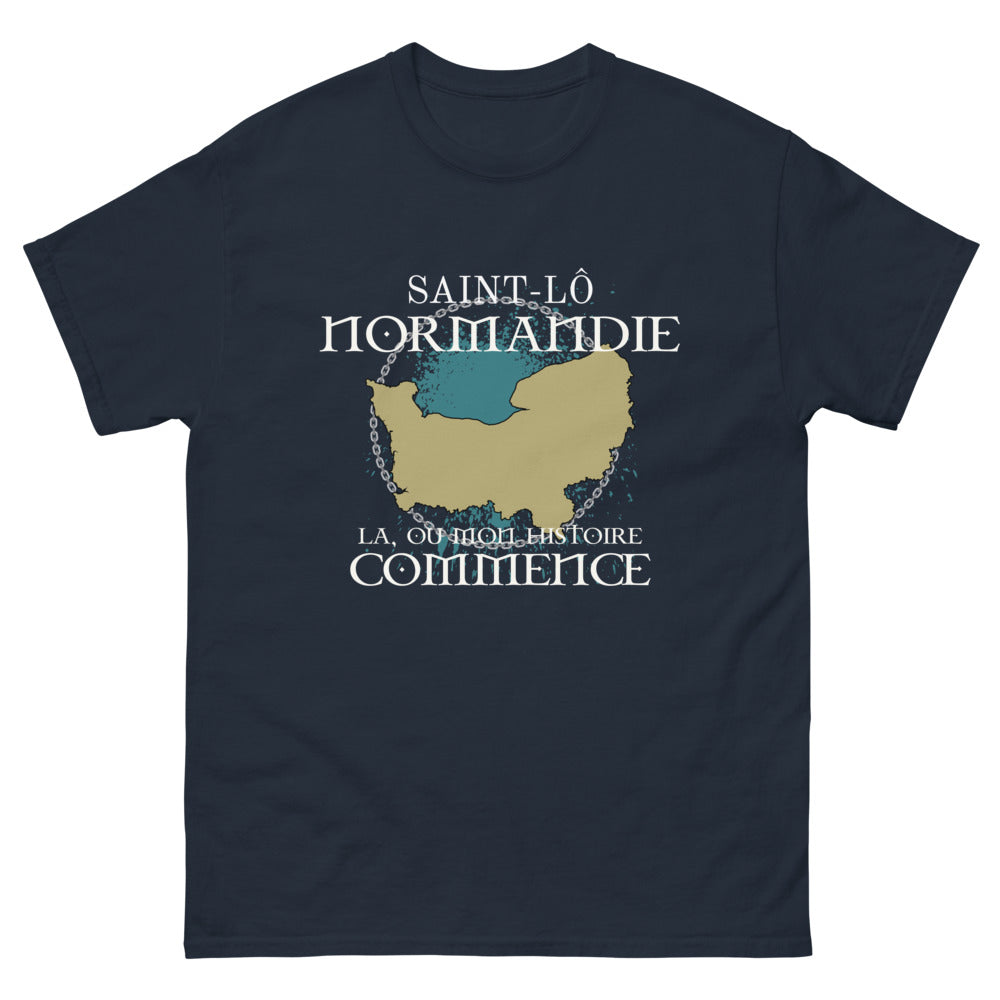 T-shirt Normandie marine - Là où mon histoire commence