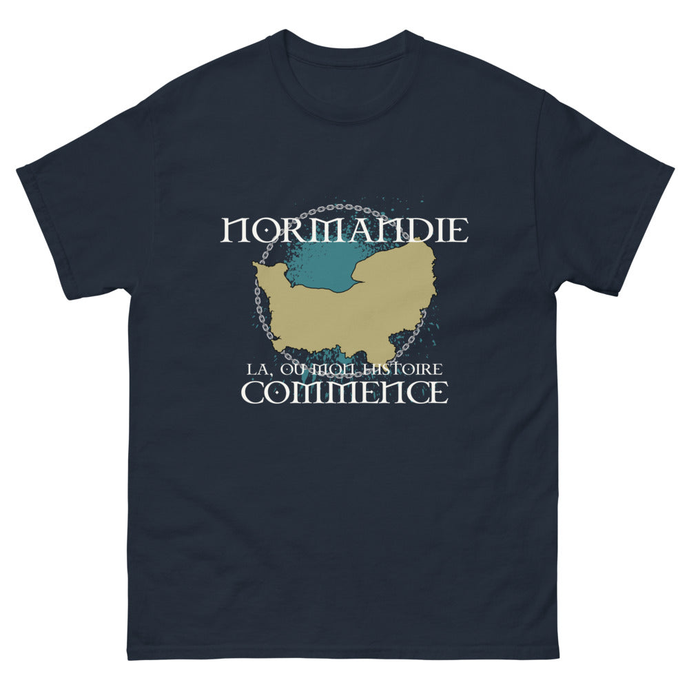 T-shirt Normandie marine - Là où mon histoire commence