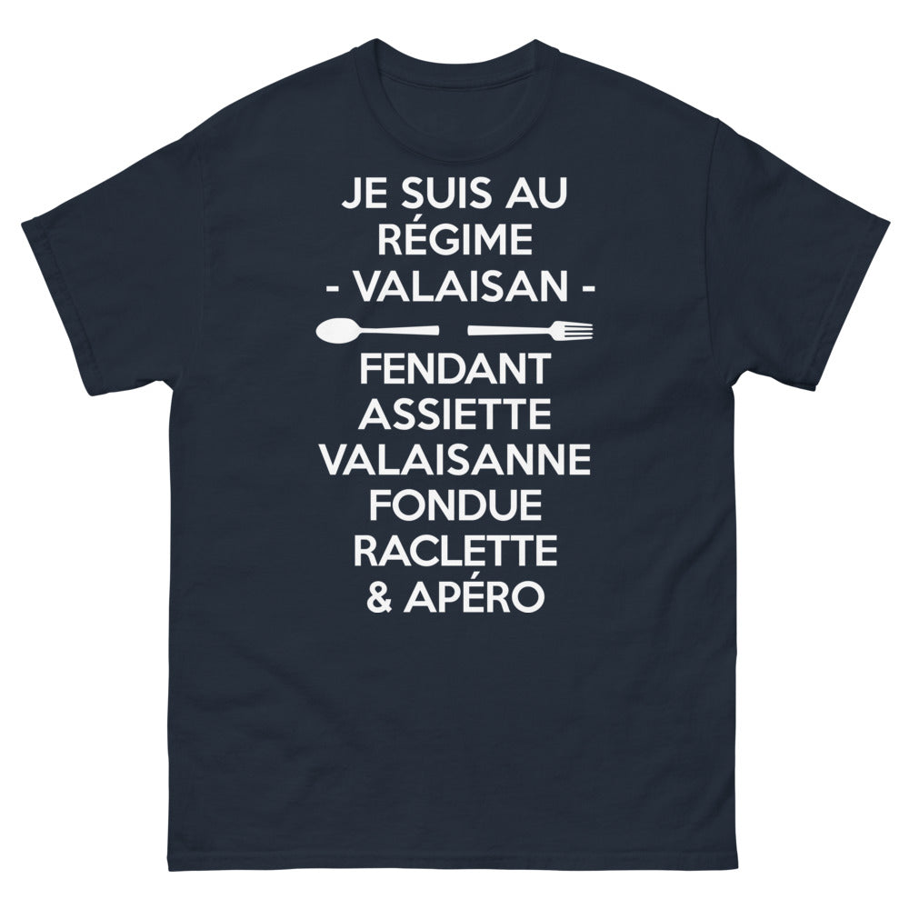 T-shirt Valaisan marine - Je suis au régime valaisan
