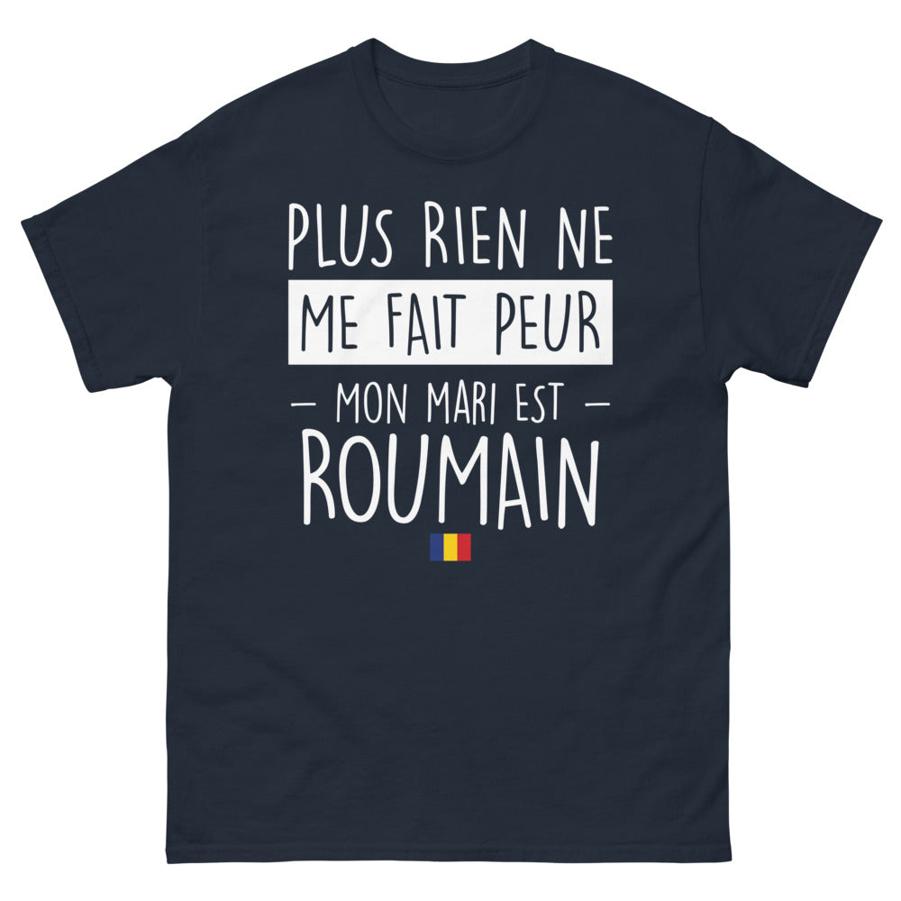 T-shirt Roumanie marine - Mon mari est roumain