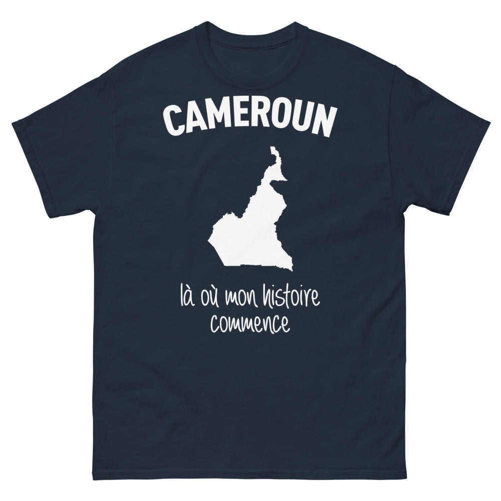 T-shirt Cameroun marine - là où mon histoire commence