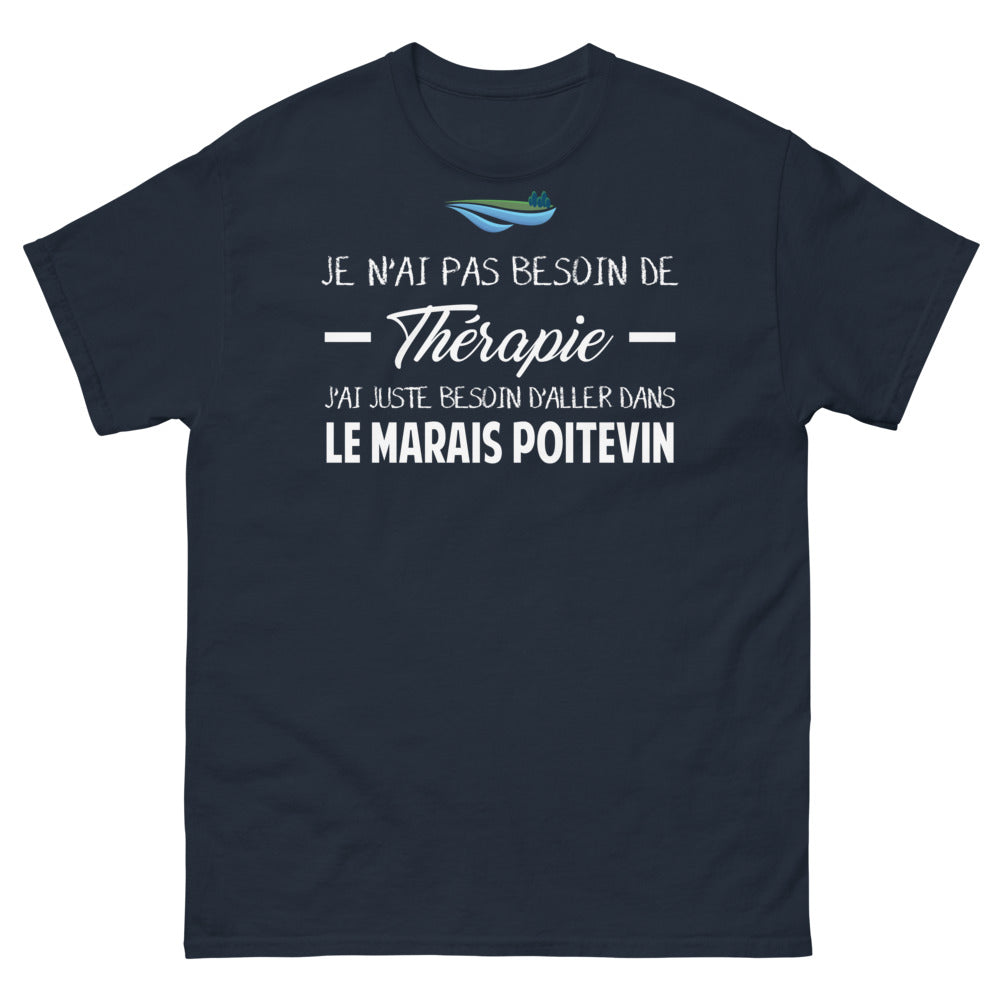 T-shirt Marais Poitevin marine - Pas besoin de thérapie, juste du Marais Poitevin