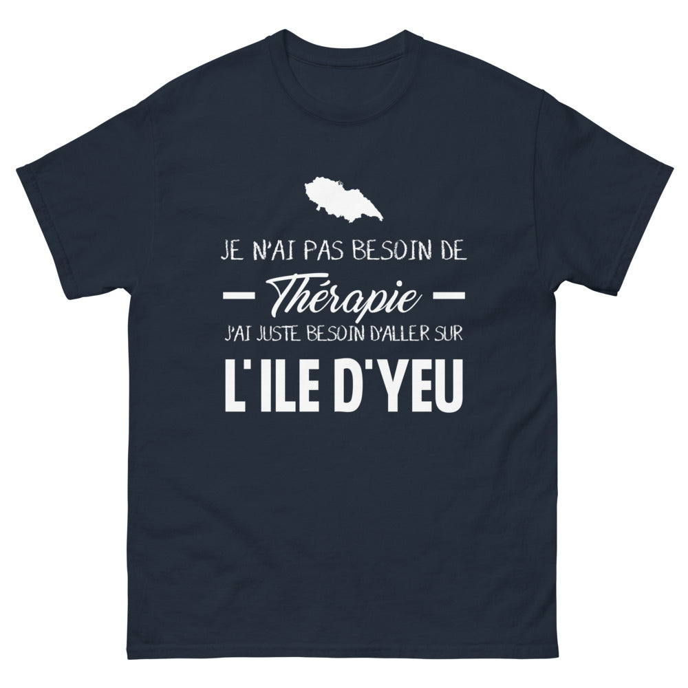 T-shirt Île d'Yeu marine - Je n'ai pas besoin de thérapie