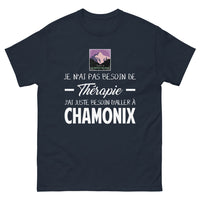 Thumbnail for T-shirt Chamonix marine - Je n'ai pas besoin de thérapie