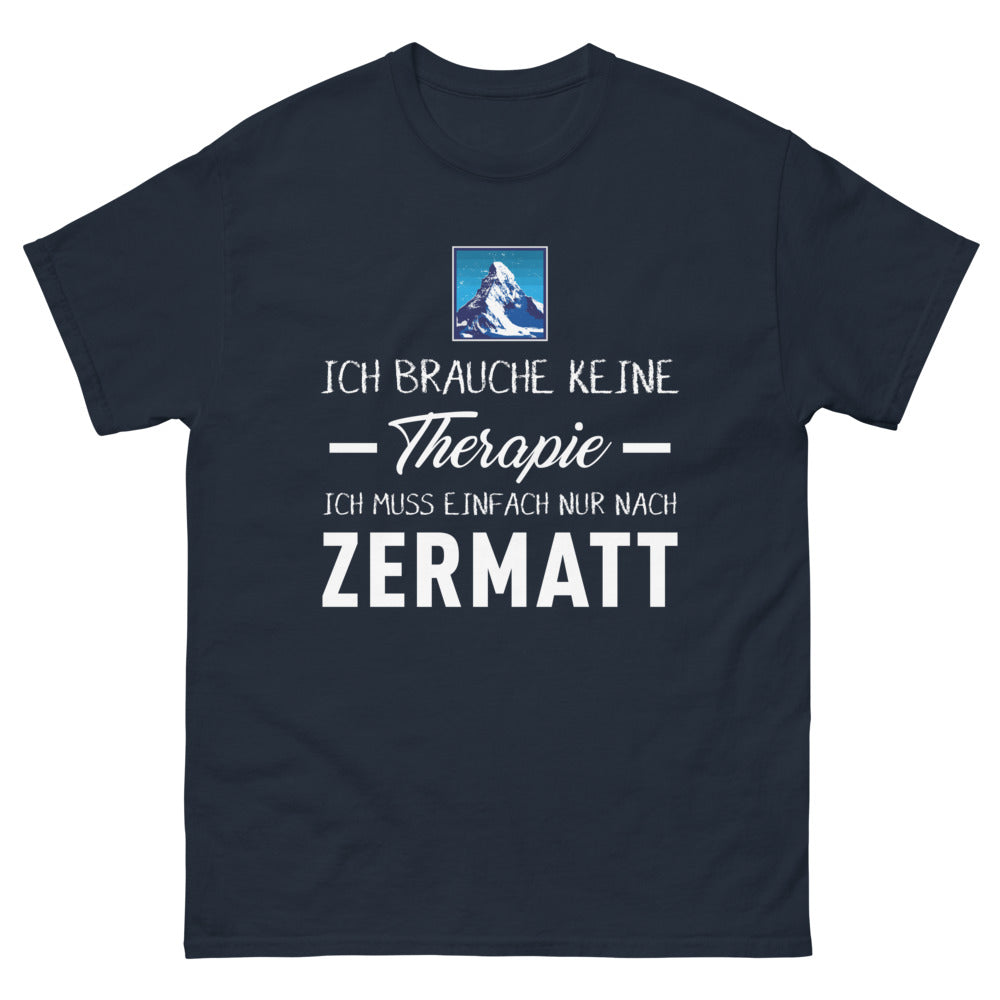 T-shirt Zermatt marine - Ich brauche keine Therapie