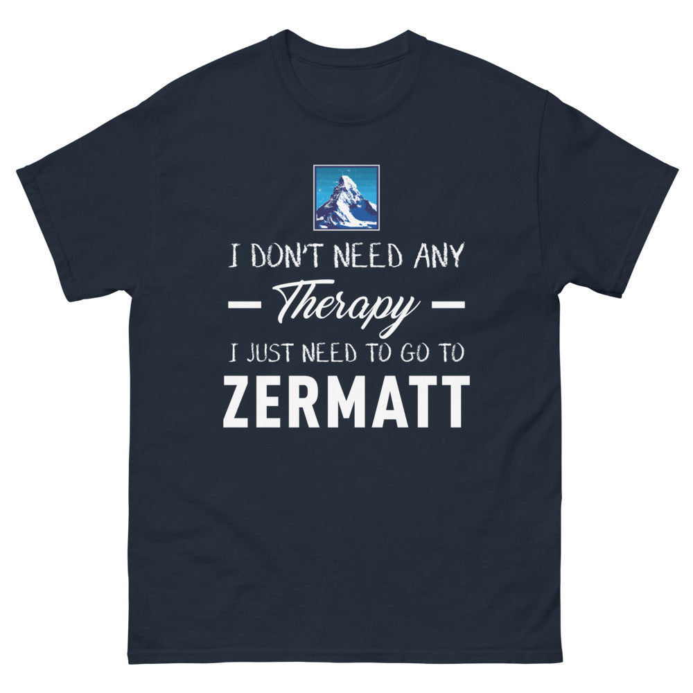 T-shirt Zermatt marine - Je n'ai pas besoin de thérapie