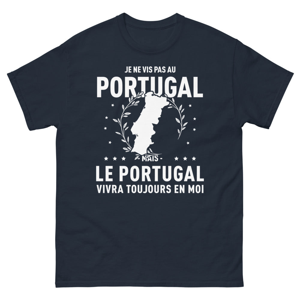 T-shirt Portugal marine - Je ne vis pas au Portugal mais...