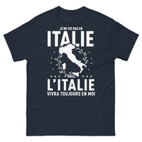 Thumbnail for T-shirt Italie marine - Je ne vis pas en Italie mais l'Italie vivra toujours en moi