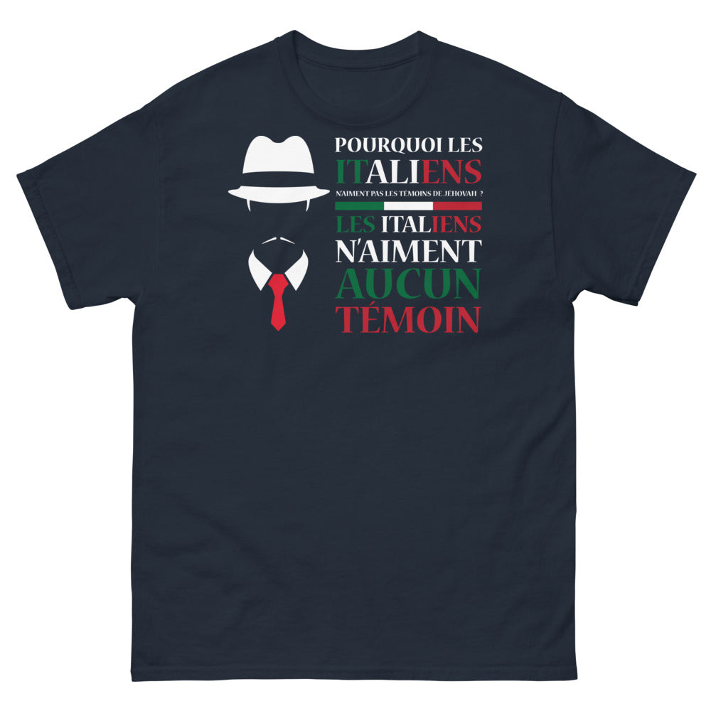 T-shirt Italie noir dos - Pourquoi les Italiens n'aiment pas les témoins de Jéhovah