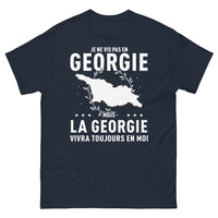 Thumbnail for T-shirt Géorgie marine - Je ne vis pas en Géorgie mais la Géorgie vivra toujours en moi