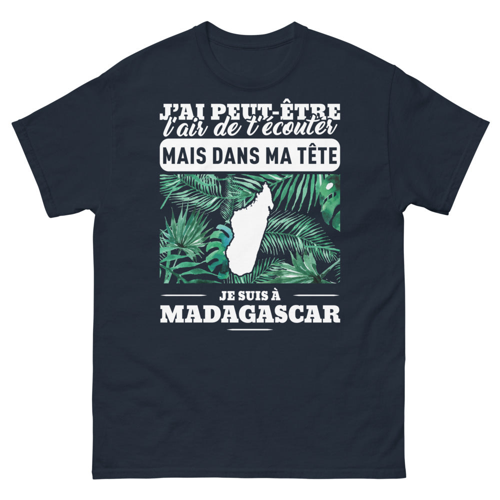 T-shirt Madagascar noir dos - J'ai peut-être l'air d'écouter