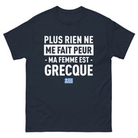 Thumbnail for T-shirt Grèce marine - Plus rien ne me fait peur, ma femme est Grecque
