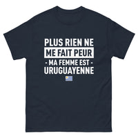 Thumbnail for T-shirt Uruguay marine - Plus rien ne me fait peur, ma femme est uruguayenne