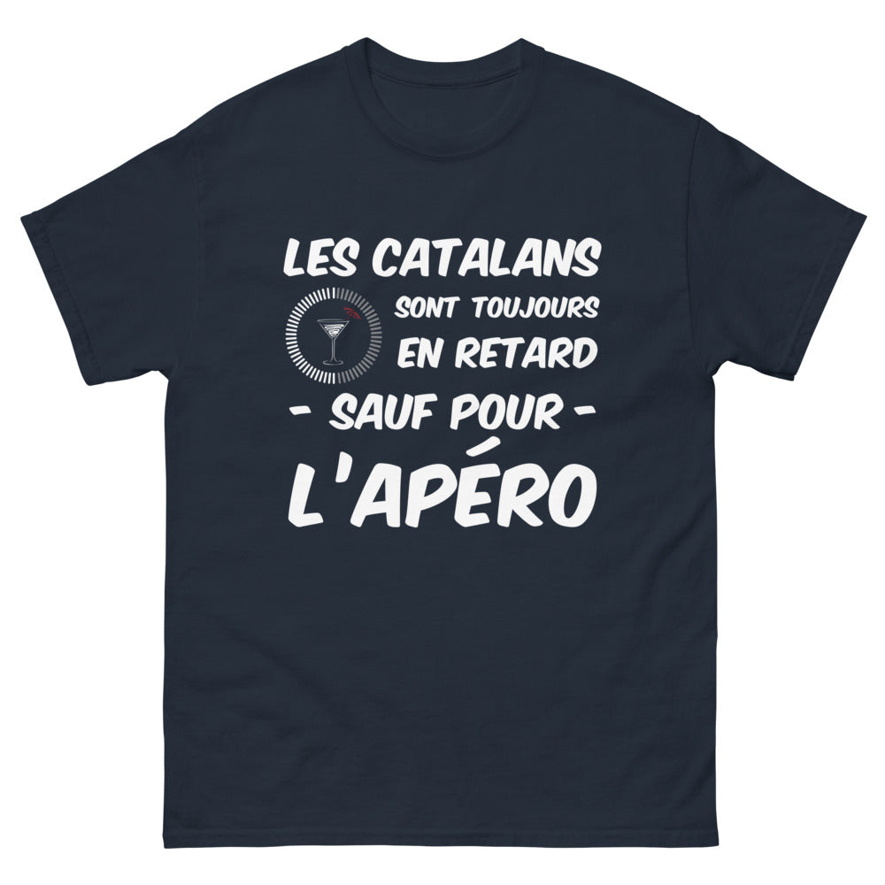 T-shirt Catalans marine - Jamais en retard pour l'apéro