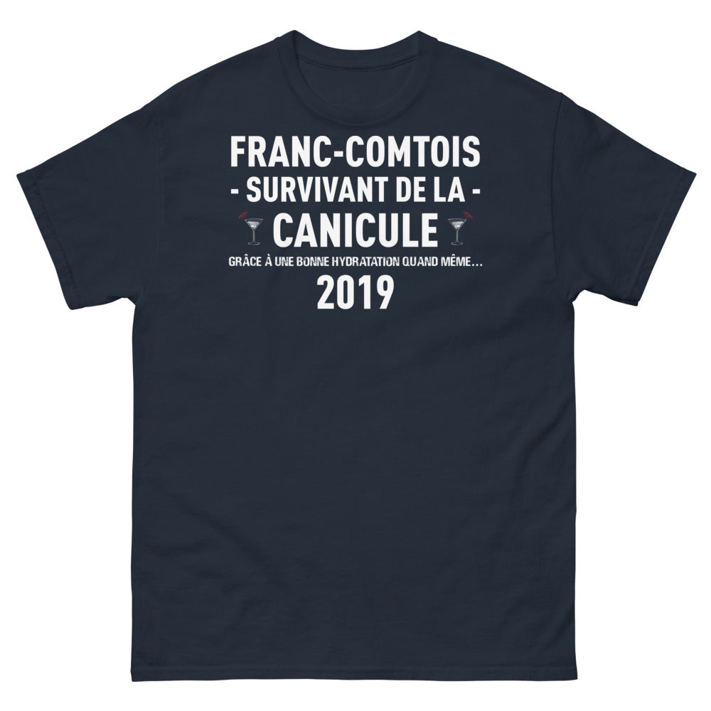 T-shirt Franc-Comtois marine - Survivant de la Canicule 2019