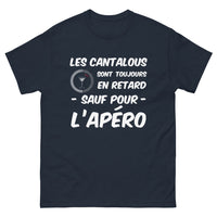 Thumbnail for T-shirt Cantal marine - Toujours en retard sauf pour l'apéro