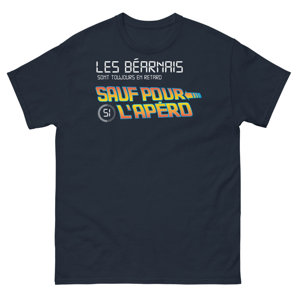T-shirt Béarnais marine - Les Béarnais sont toujours en retard sauf pour l'apéro