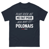 Thumbnail for T-shirt Pologne marine - Plus rien ne me fait peur, mon mari est Polonais