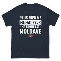 Thumbnail for T-shirt Moldavie marine - Plus rien ne me fait peur, ma femme est Moldave