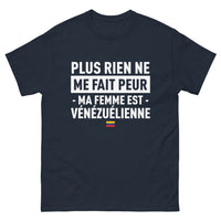 Thumbnail for T-shirt Vénézuela marine - Pas de panique, ma femme est vénézuélienne